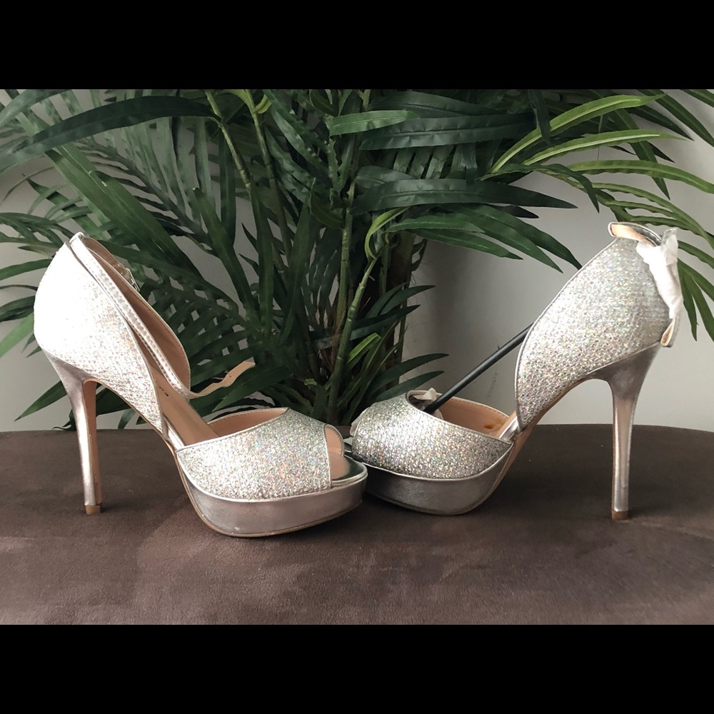 Silver Sparkle heels - size 9